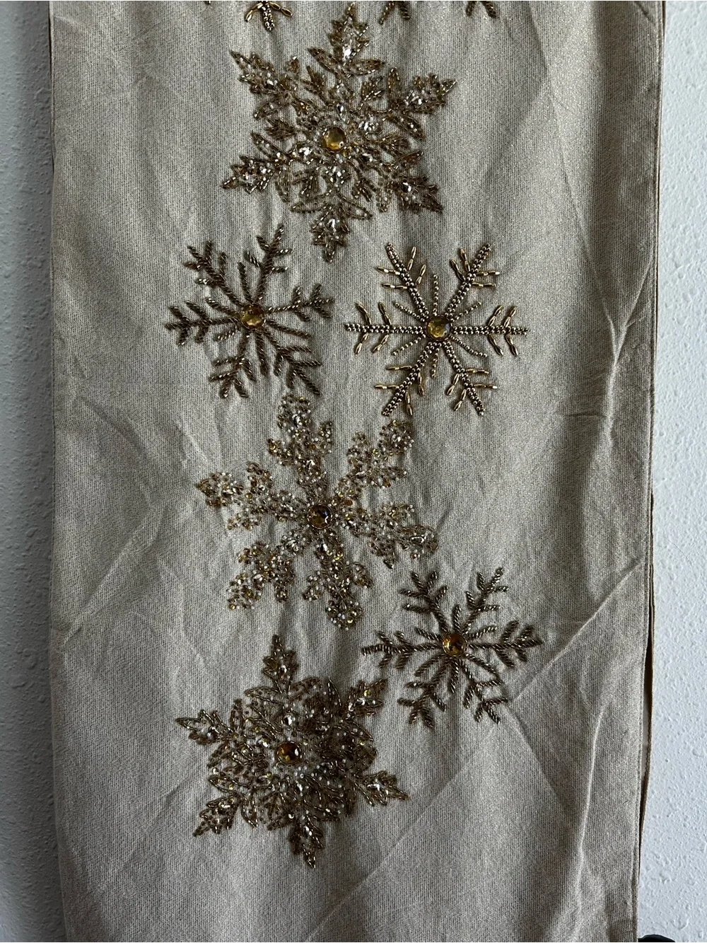 Tahari Gold Beaded Table Runner Glam Christmas Holiday NYE Party 16